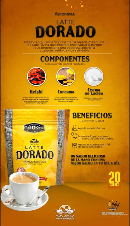 Latte Dorado Curcuma Cafe Divina