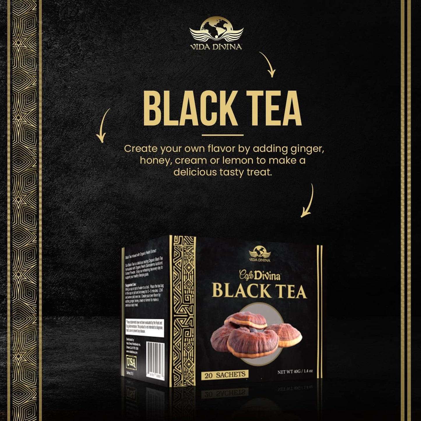 Vida Divina Black Tea - NutriGano.com