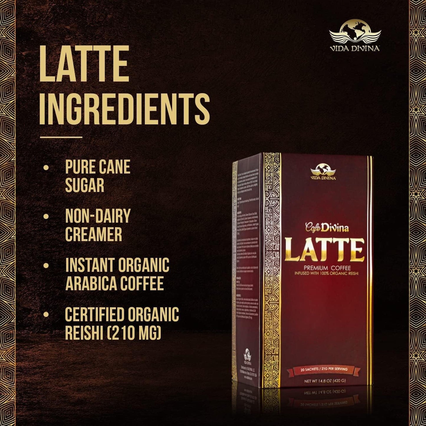 Vida Divina Vida Divina Latte Coffee - NutriGano.com