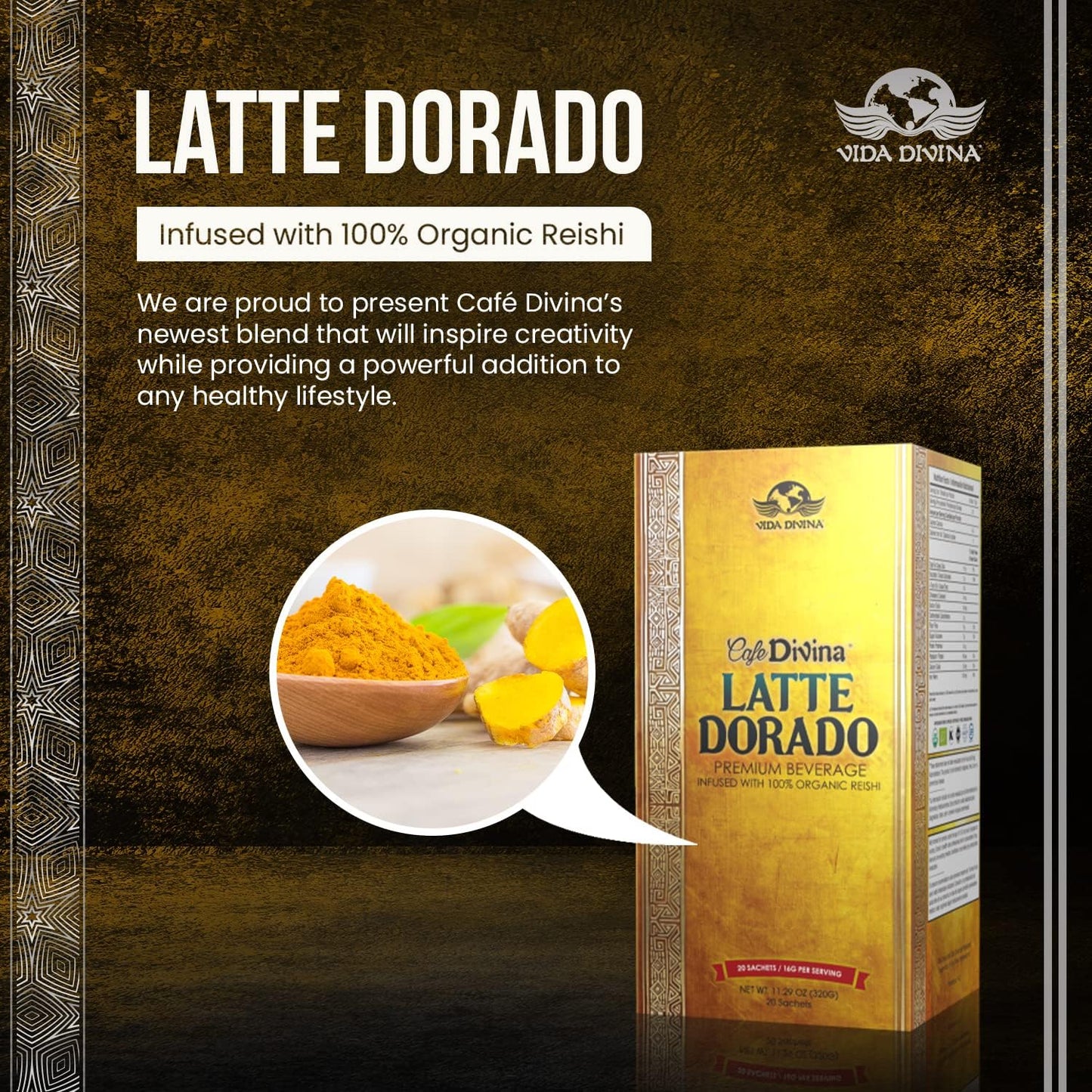 Vida Divina Latte Dorado Curcuma - NutriGano.com