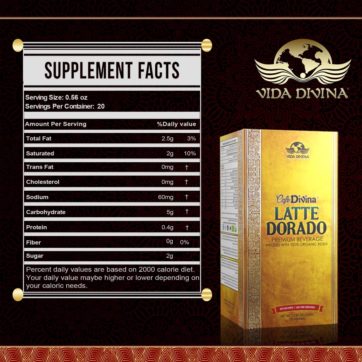 Vida Divina Latte Dorado Curcuma - NutriGano.com