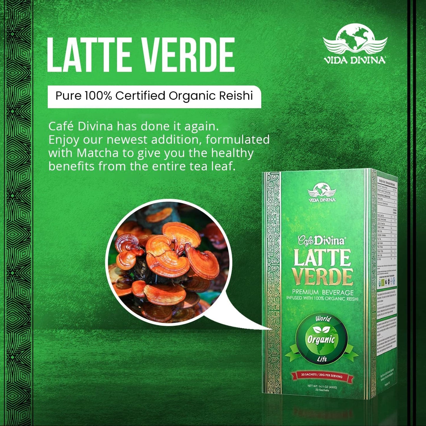 Vida Divina Latte Verde Matcha - NutriGano.com