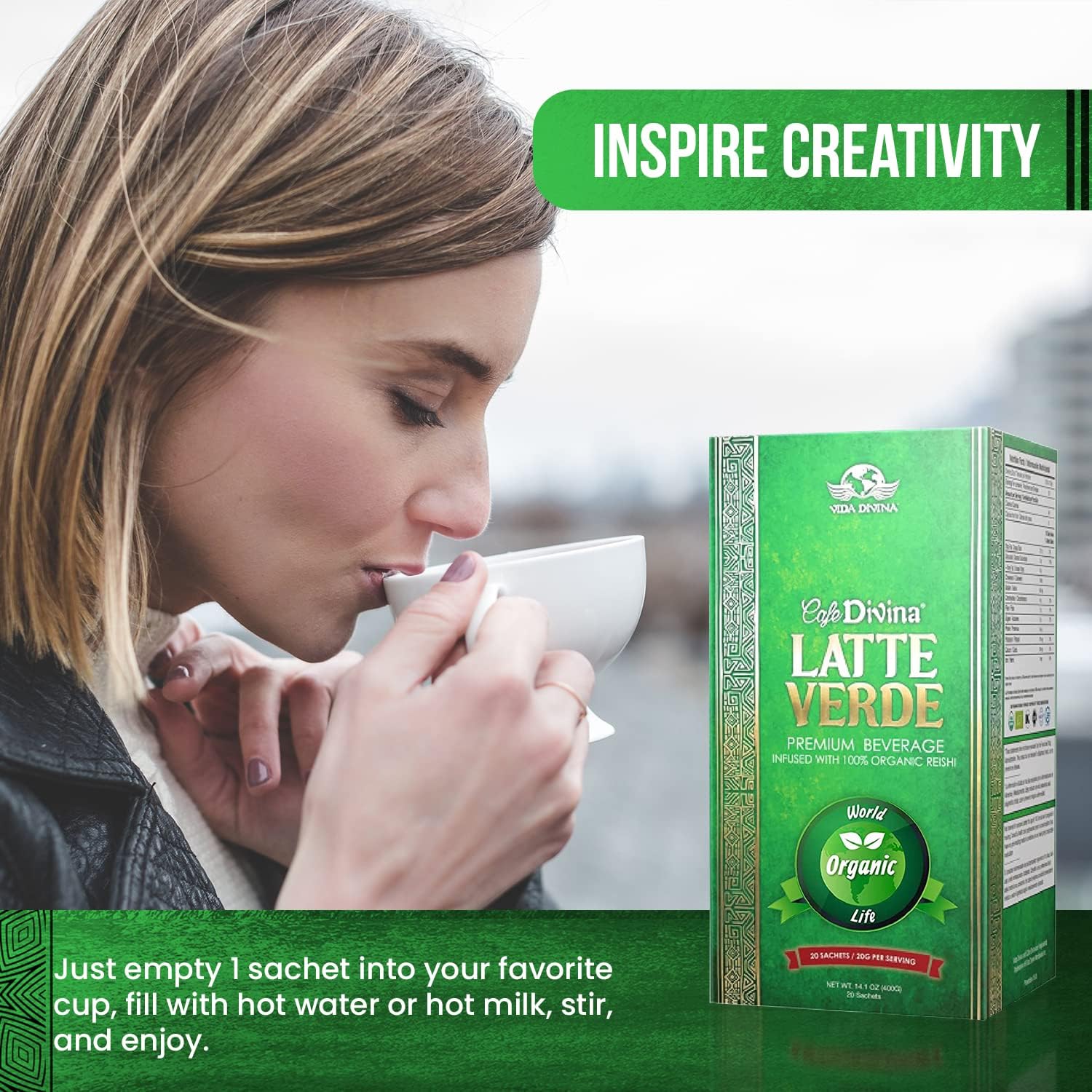 Vida Divina Latte Verde Matcha - NutriGano.com